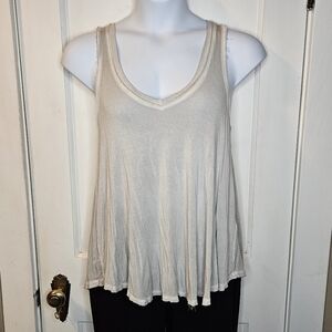 Z Supply Swing Tunic Tank In Light Grey With Distressed Edges - Size Large